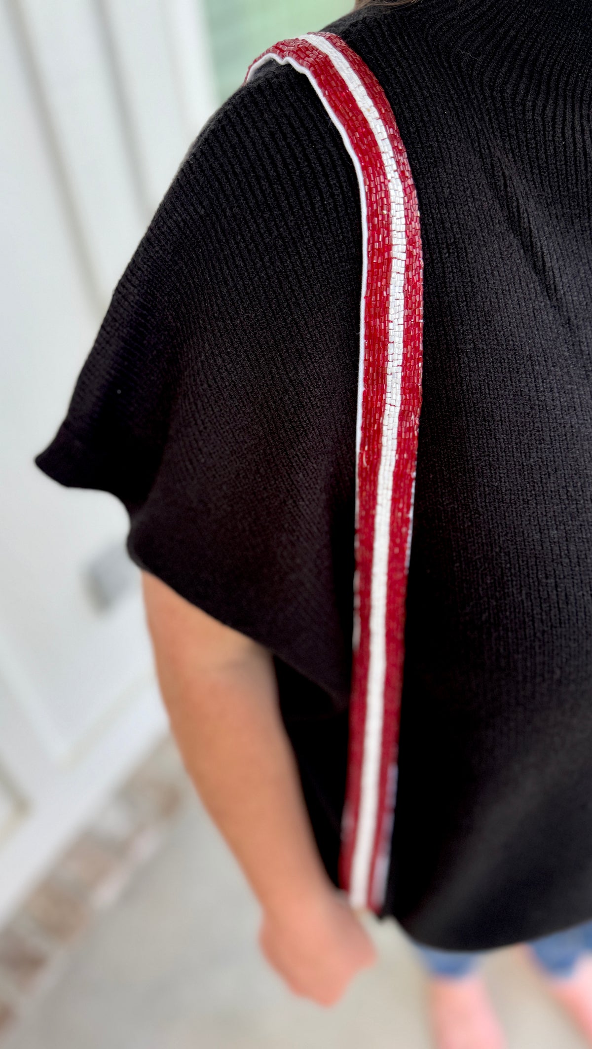 Gameday Beaded Strap: Crimson & White