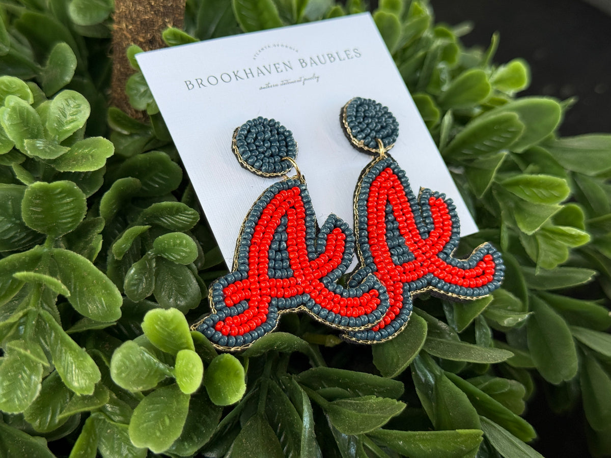 Atlanta Braves Beaded Earrings