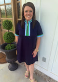Navy Zip Dress
