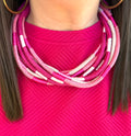 Pink Multicolor Slub Necklace