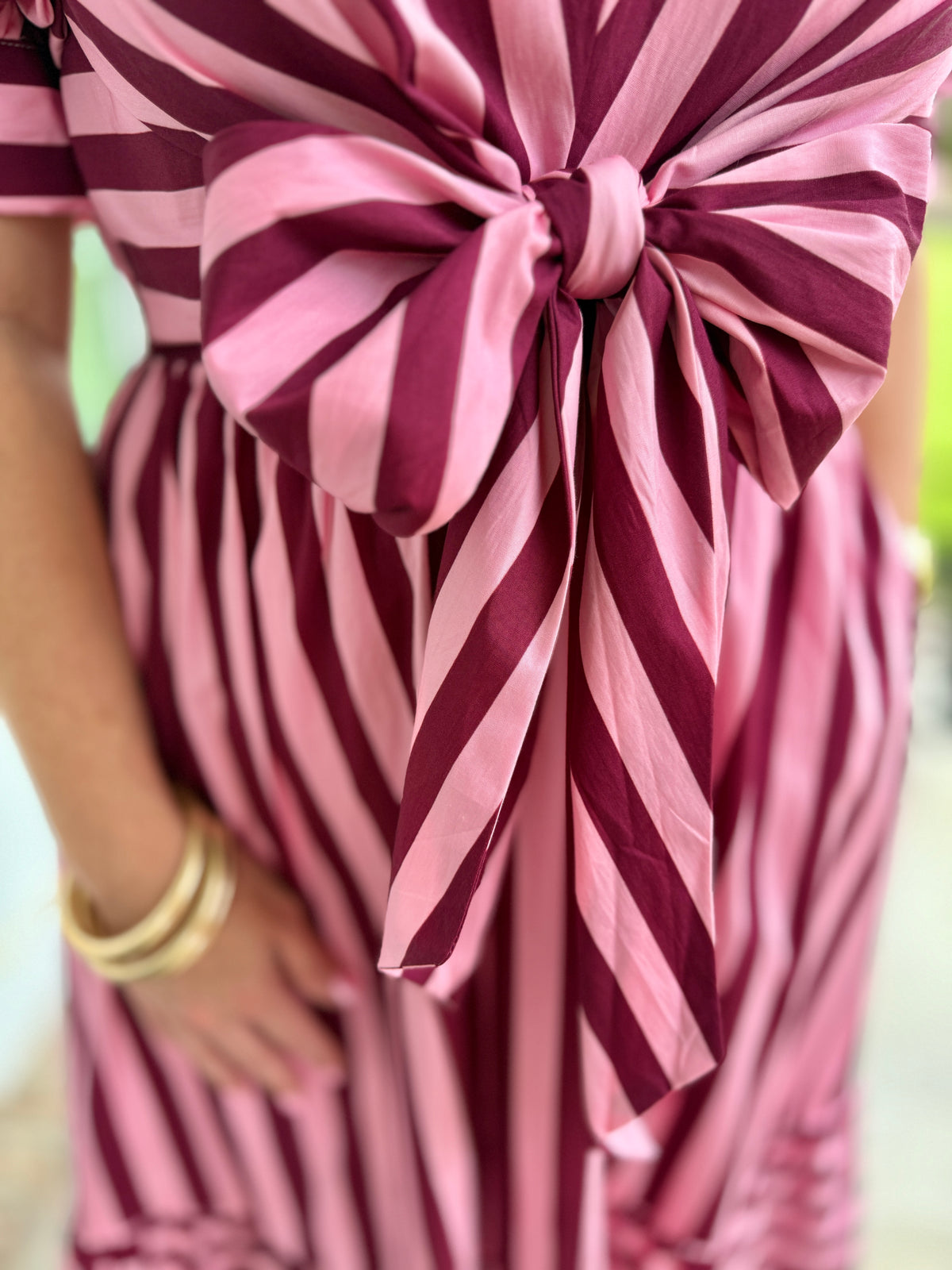 Collared Puff Sleeve Bow Dress