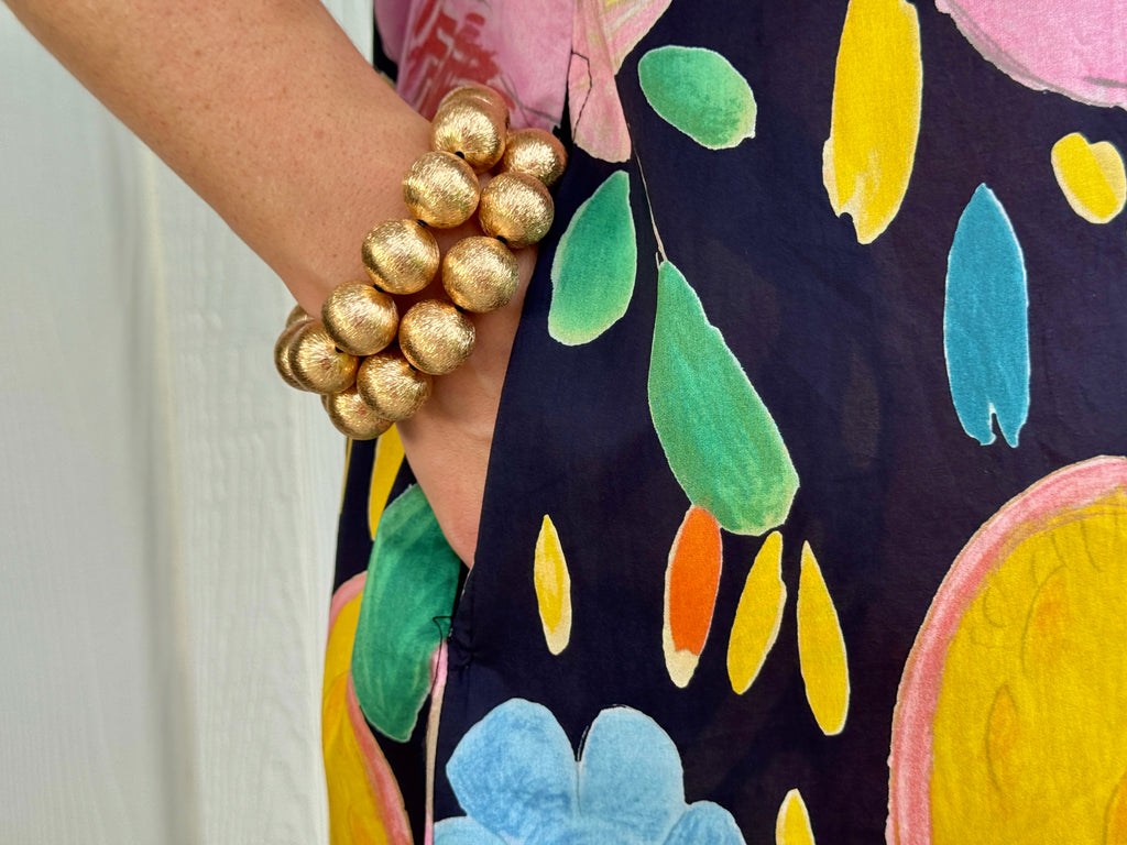 Brushed Gold Ball Bracelet