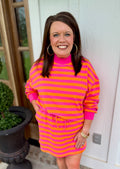 Colorblock Mock Neck Skort Set
