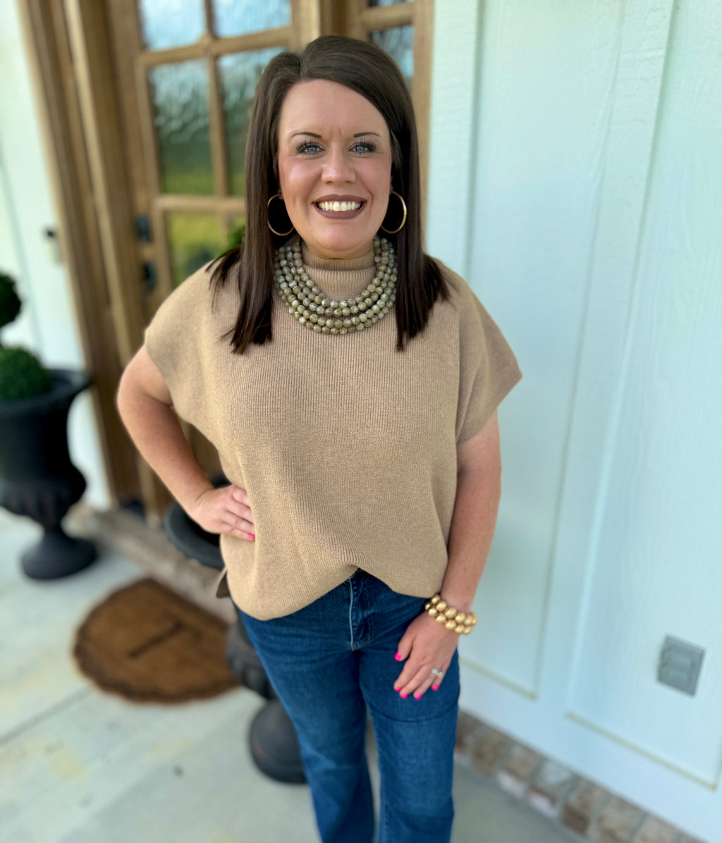 Latte Short Sleeve Sweater