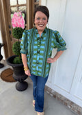 Blue Geometric Top