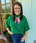 Hunter Green Mock Neck Sweater