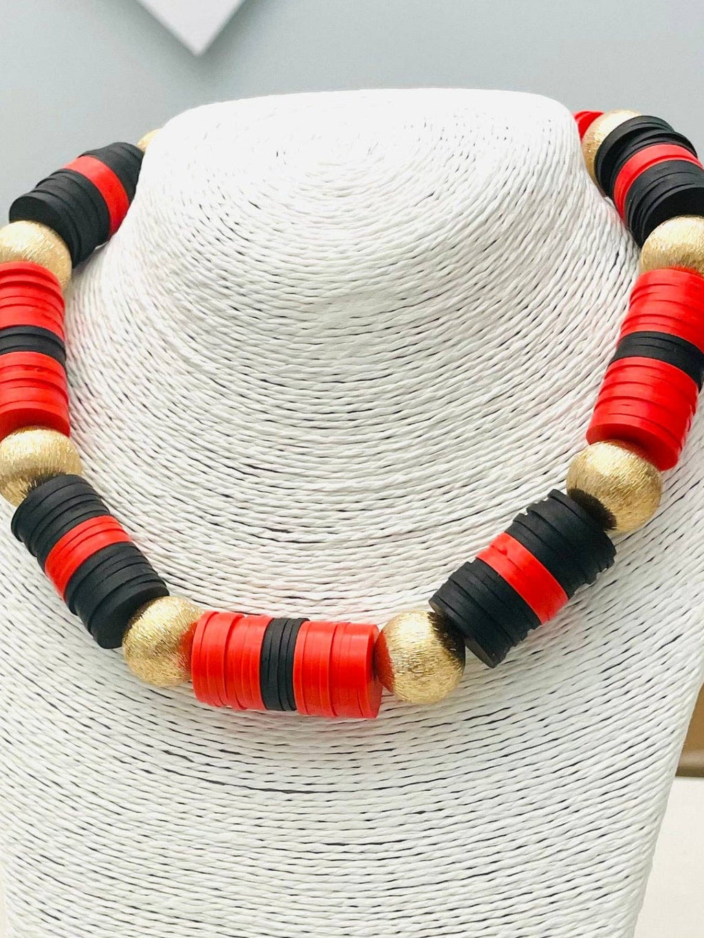 Black & Red Gameday Necklace