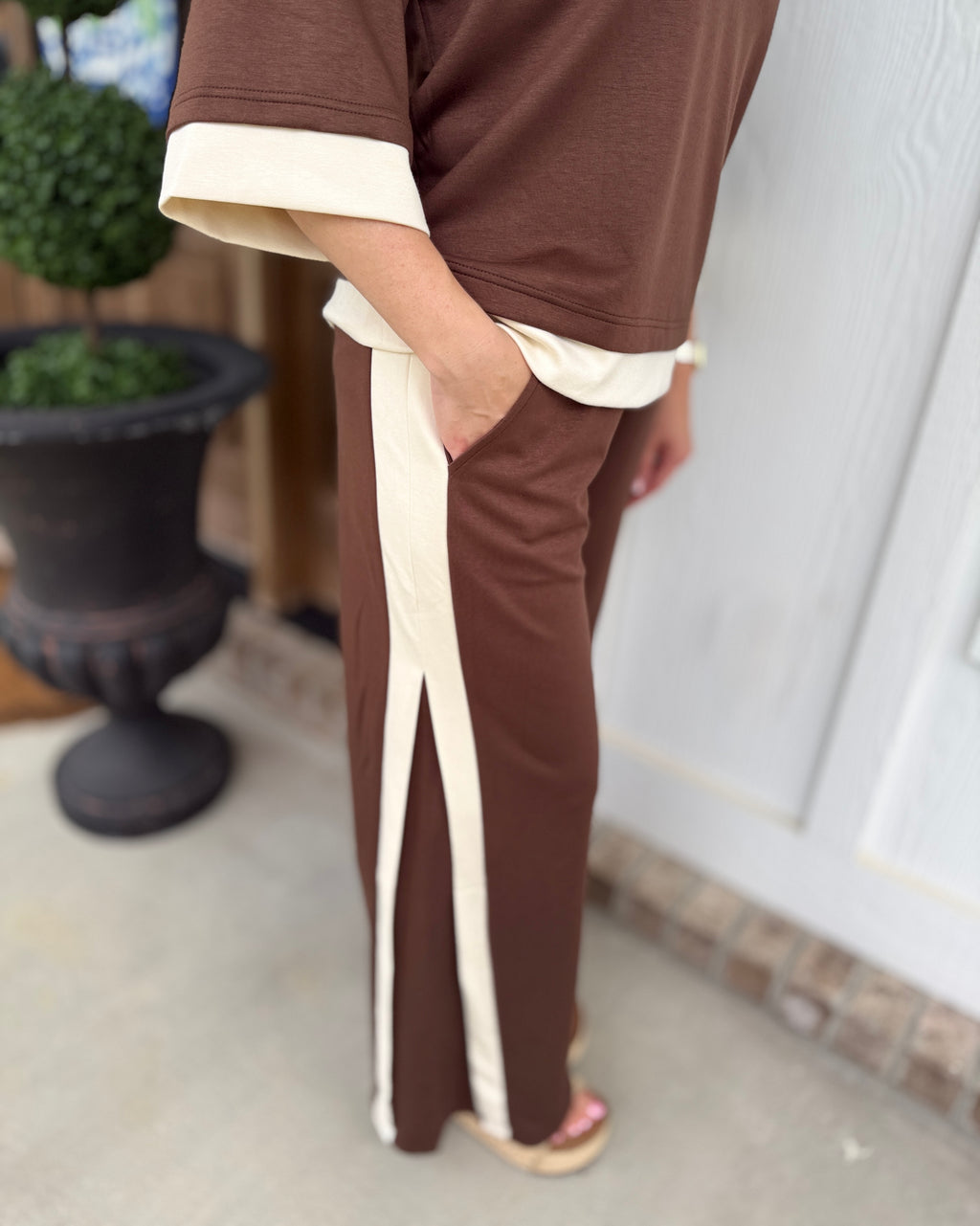 Brown & Cream Colorblock Set