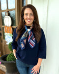 Navy Mock Neck Sweater