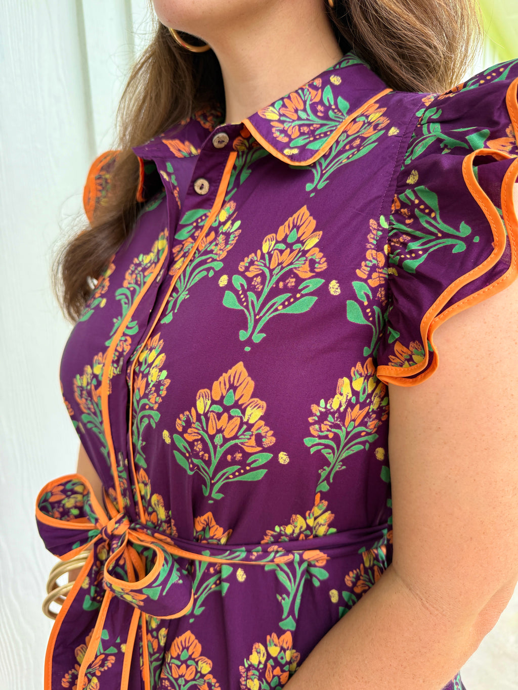 Scallop Edge Floral Dress