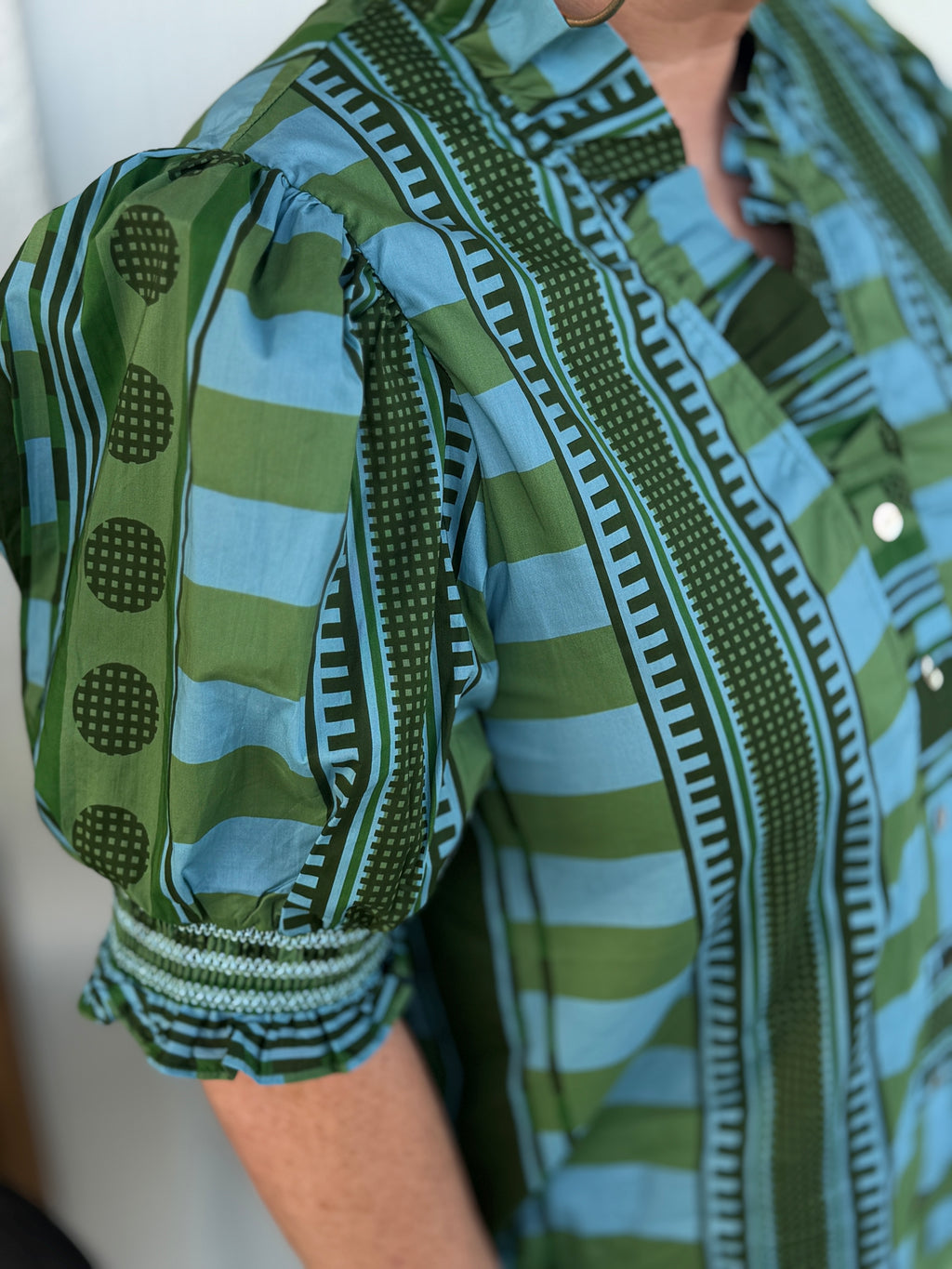 Blue Geometric Top