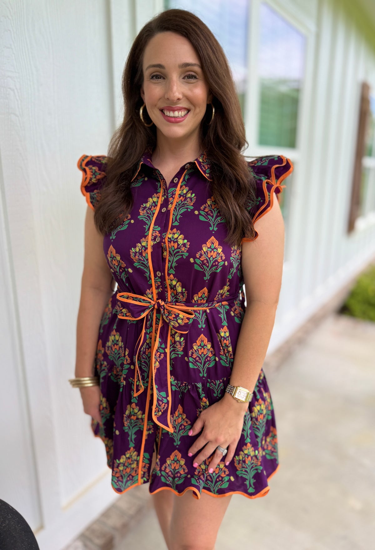 Scallop Edge Floral Dress