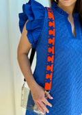 Gameday Beaded Strap: Orange & Royal Blue