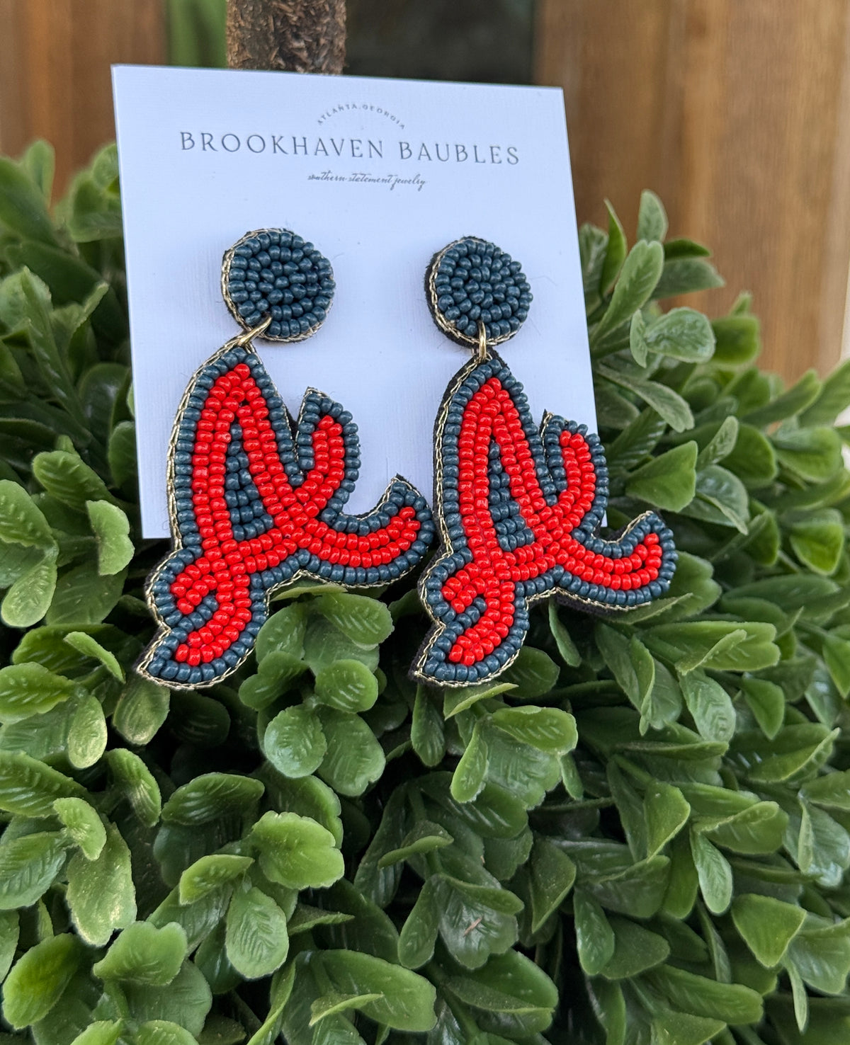 Atlanta Braves Beaded Earrings
