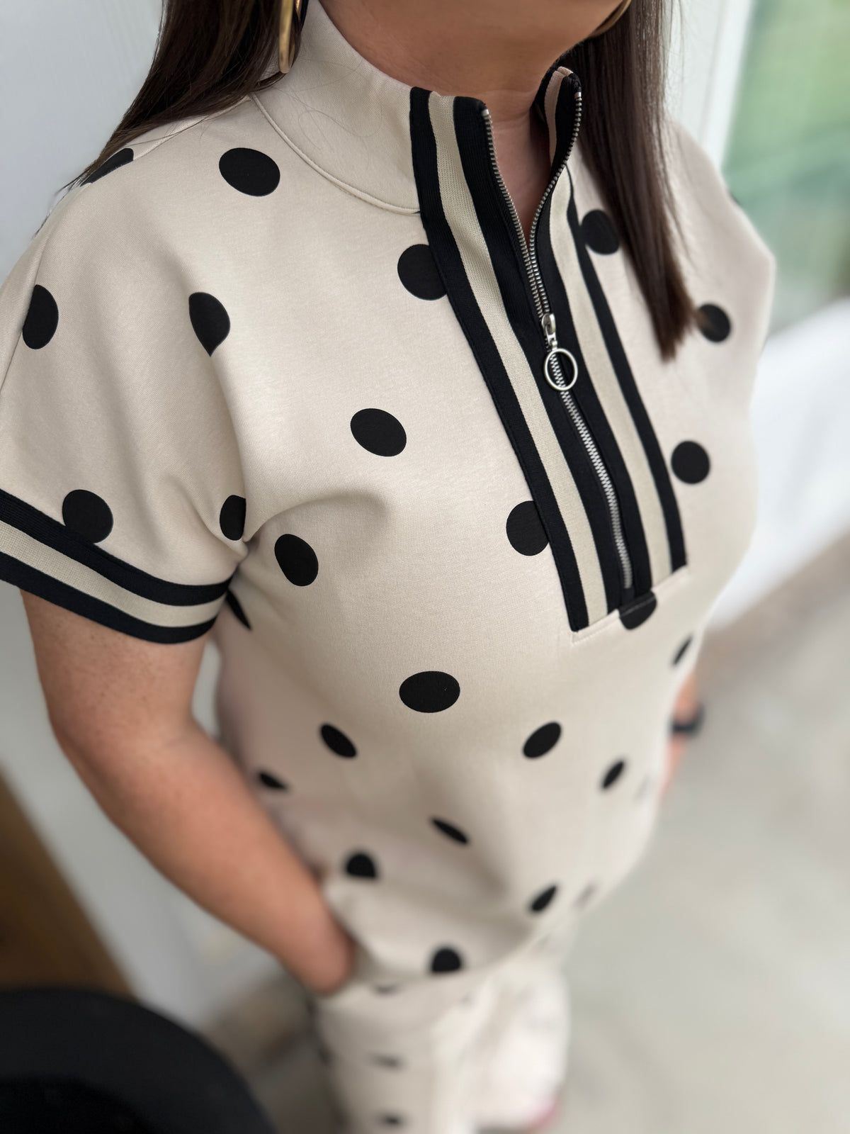 Cream Polka Dot Set