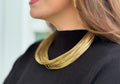 Gold Leatherette Strand Necklace