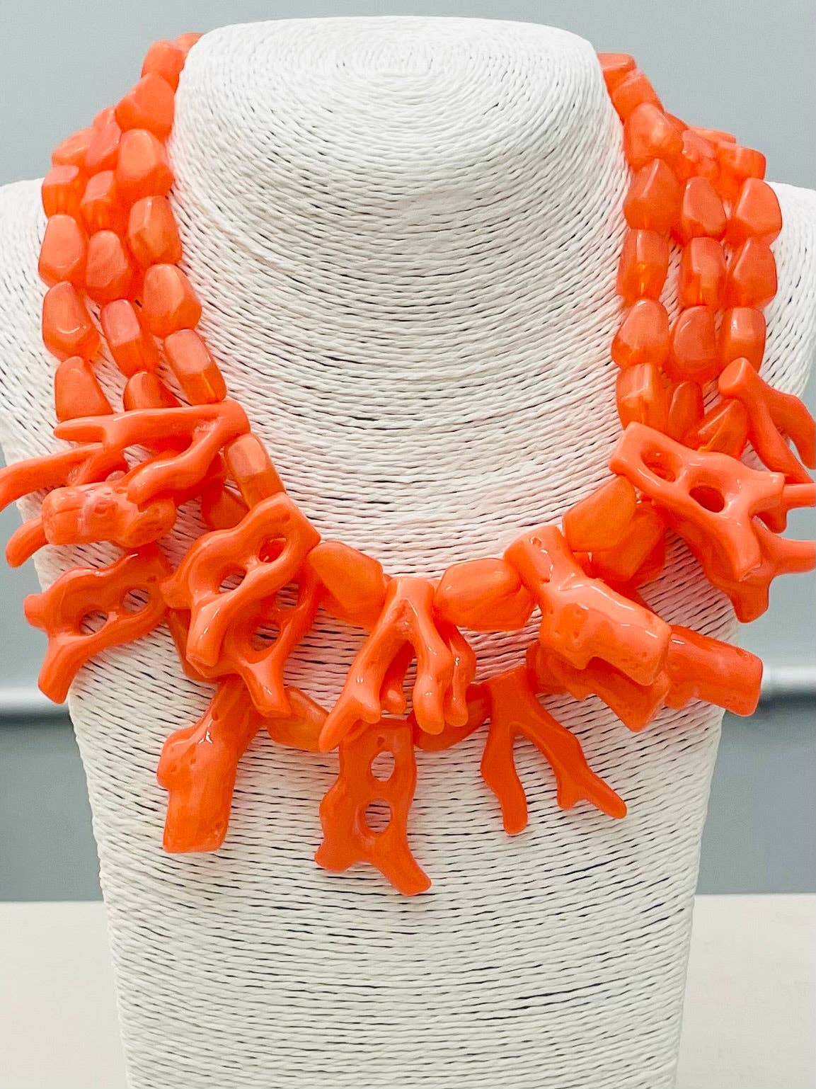 Coral Statement Necklace: Marbled Coral